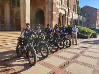 Police offers with their electric bikes